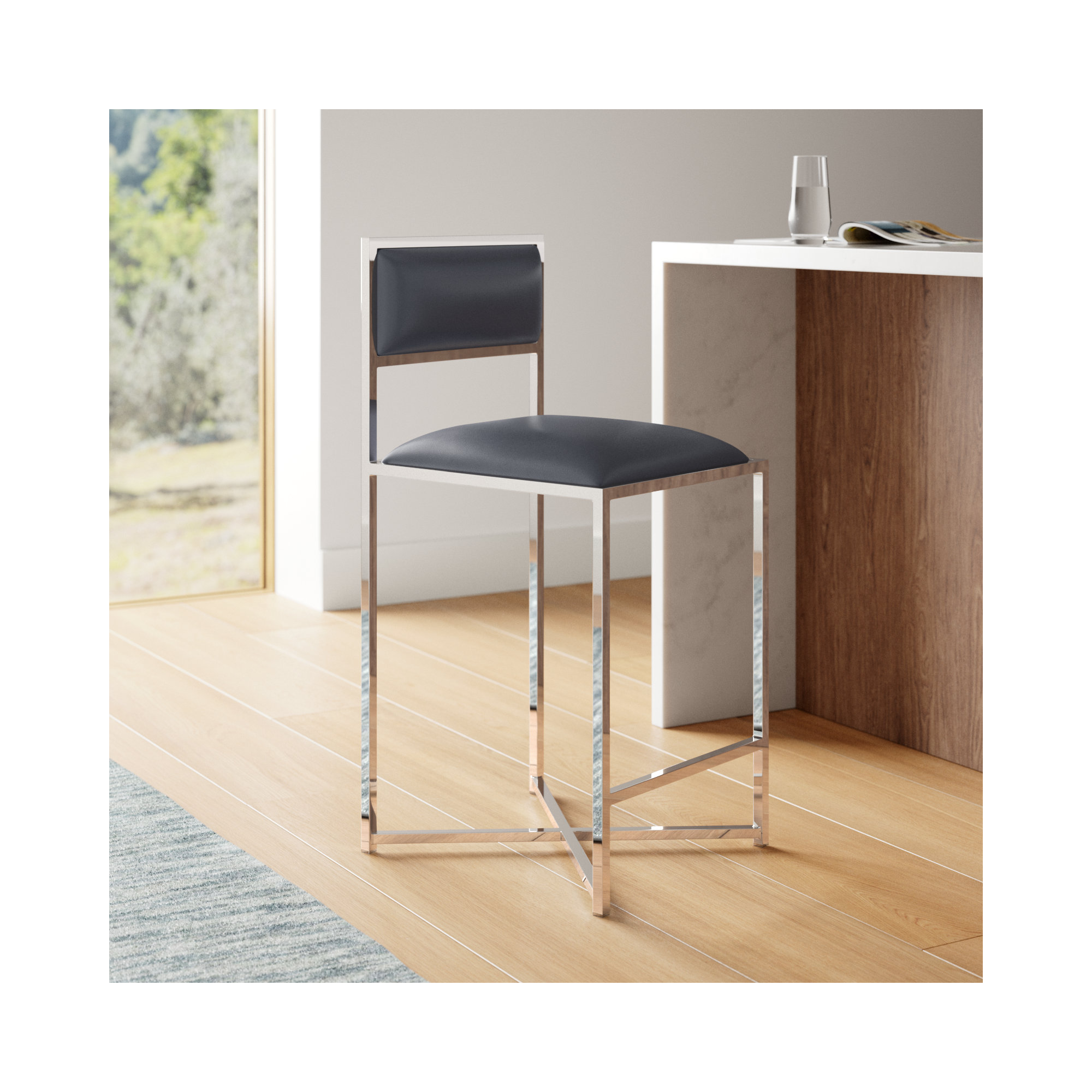 Malen Counter & Bar Stool, Cobalt, Counter Stool (26” Seat Height)