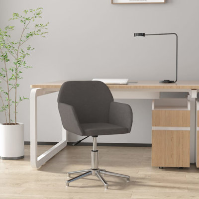 Swivel Office Chair Home Office Desk Chair with Wheels and Arms Fabric by Latitude Run