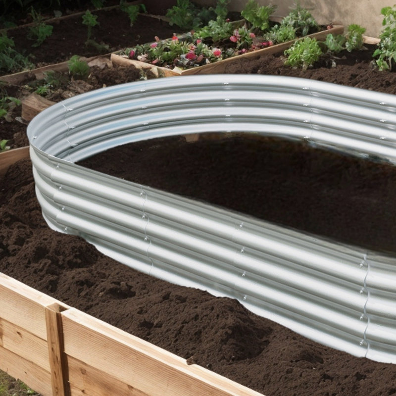 Galvanized Steel Raised Garden Bed 2pcs, 12" H x 72" W x 36" D