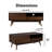 Adore Decor Brookline Three-Drawer Storage TV Stand, Midcentury Style, Media Console for TVs up to 50 Inches, Walnut-Stained with Antique-Finished Hardware