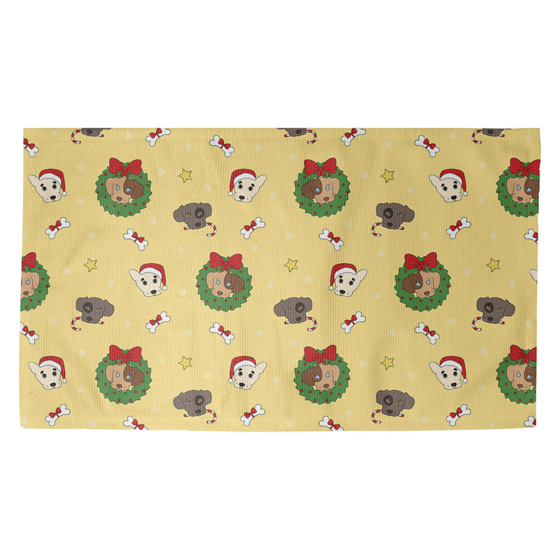 Tapis jaune/vert/rouge fait main, Rectangle 5 pi x 7 pi