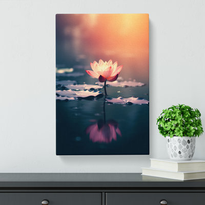 Water Lily Pond Minimalism - Wrapped Canvas