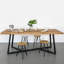 Table de conférence brune et noire en bois massif + fer-285192984