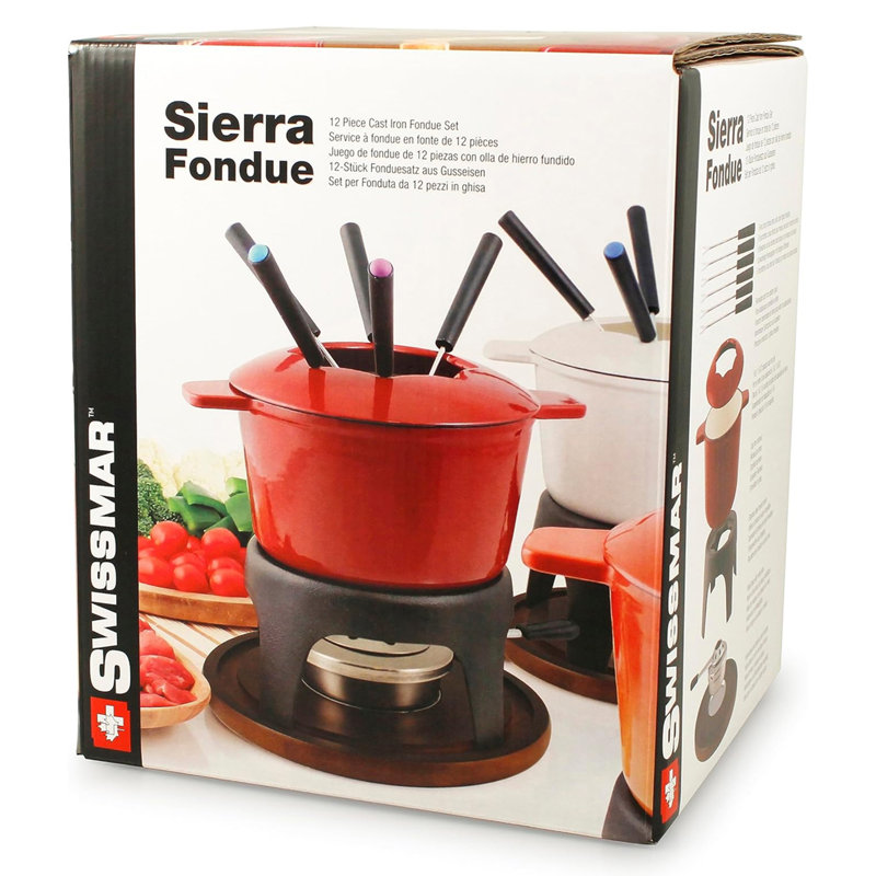 11-Piece Sierra Fondue Set - Cherry Red, Red