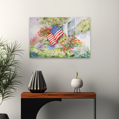 Vagues d'honneur - drapeau américain, drapeau bleu, art floral