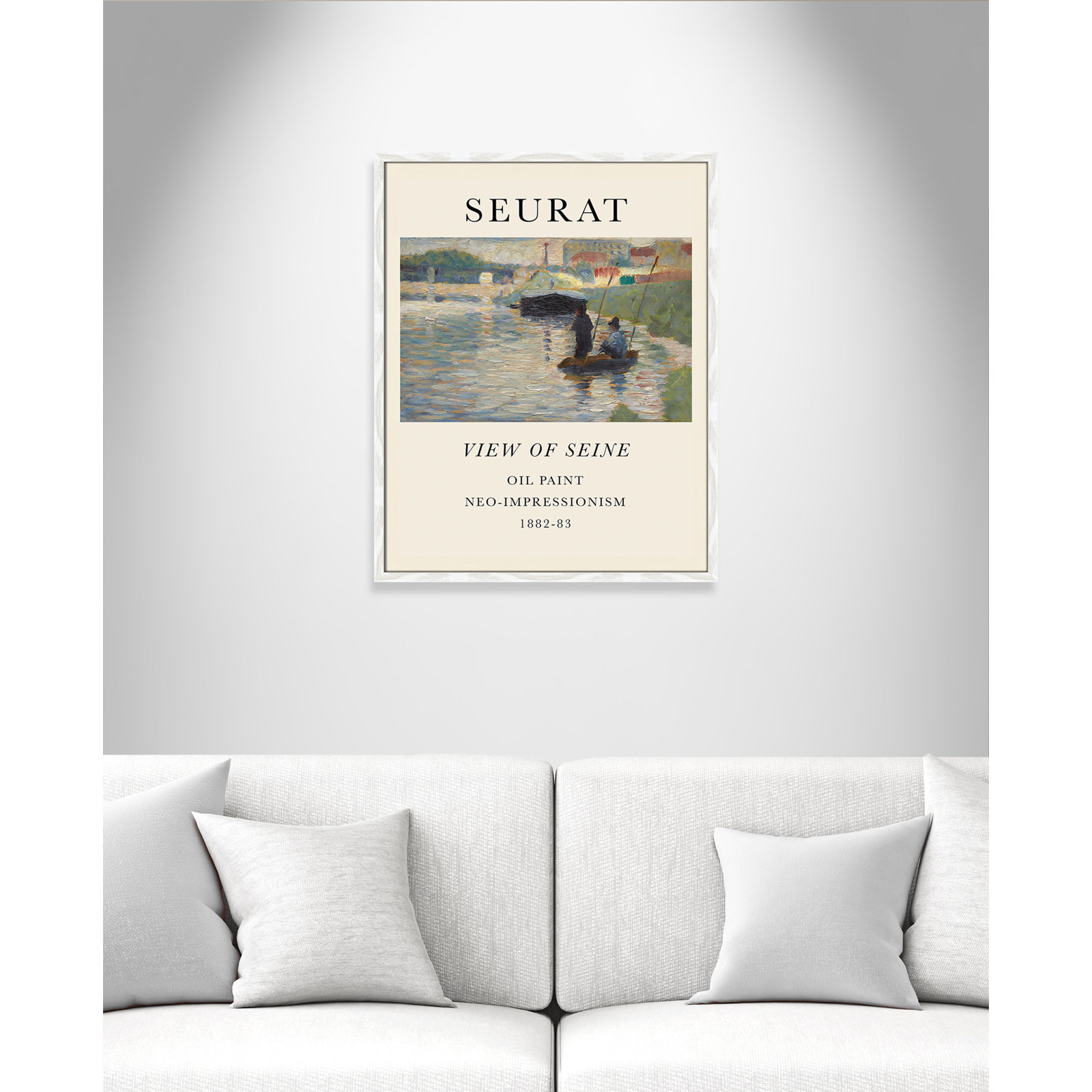 View Of Seine by Georges Seurat, No, White Single Picture Frame, 29.5" H x 23.5" W x 0.75" D