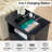 22" Large Tabletop Round Corner Nightstand with Charging Station Fluted Design with 2 Drawers-1131072549
