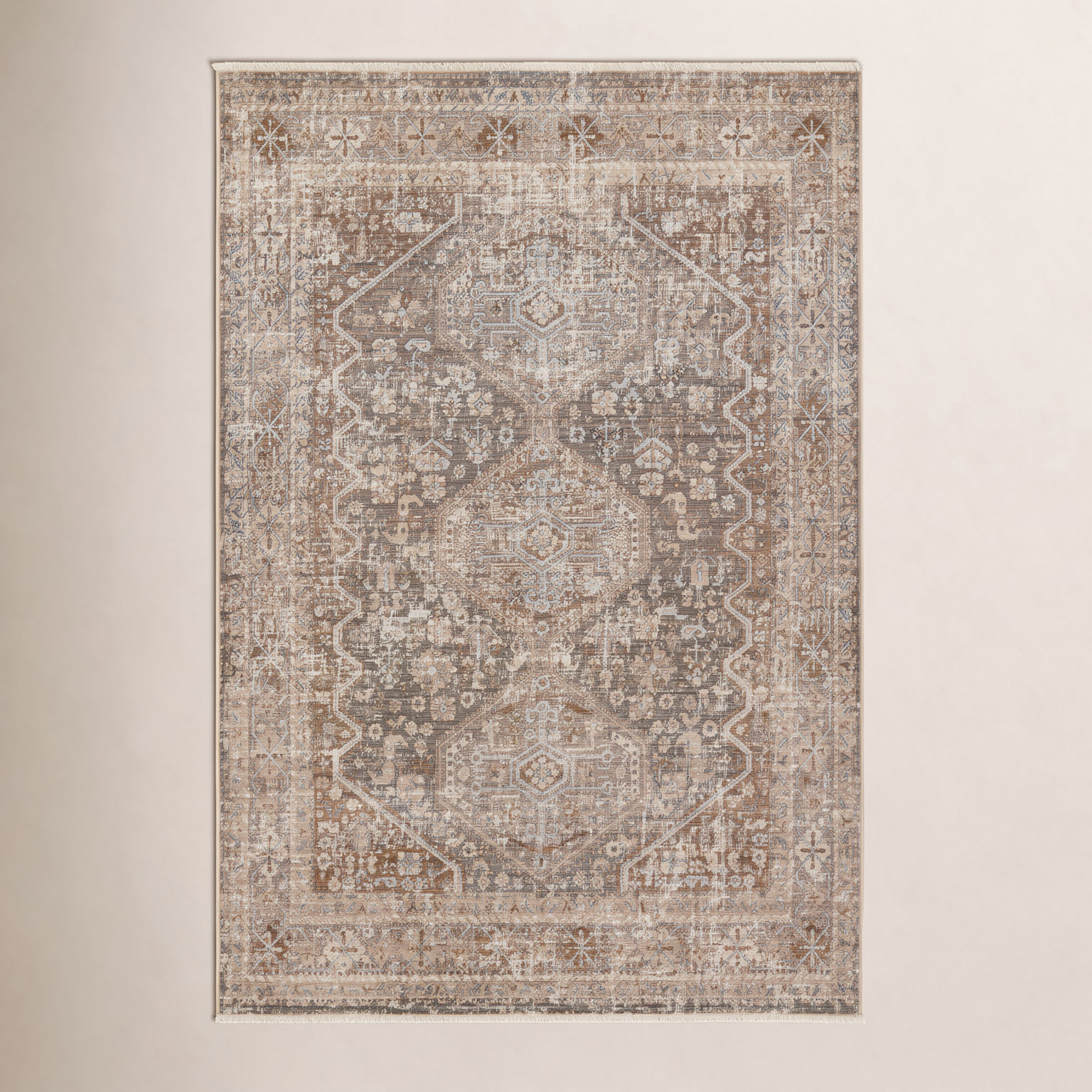 Clemente Tan Taupe Oriental Rug, Rectangle 9' x 12'11"