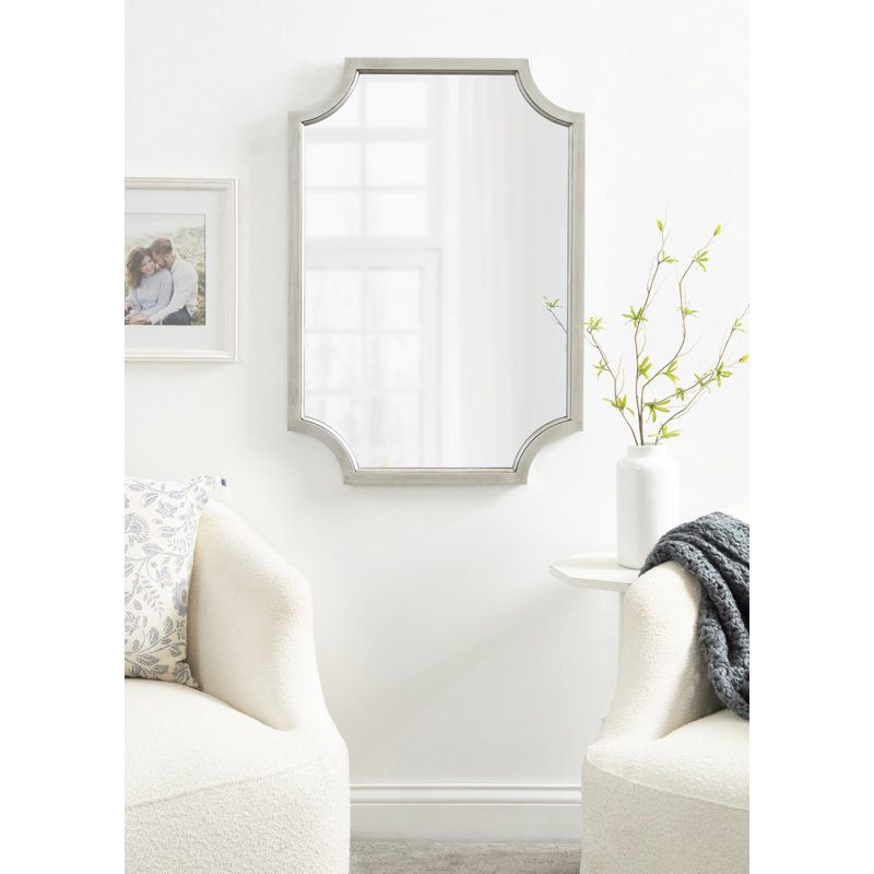Miroir d'appoint Mertztown Glam, 36 po x 24 po, Argent
