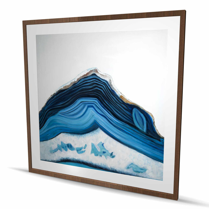 Blue Geode Profile - Classic Blue Framed Matted Print Decor