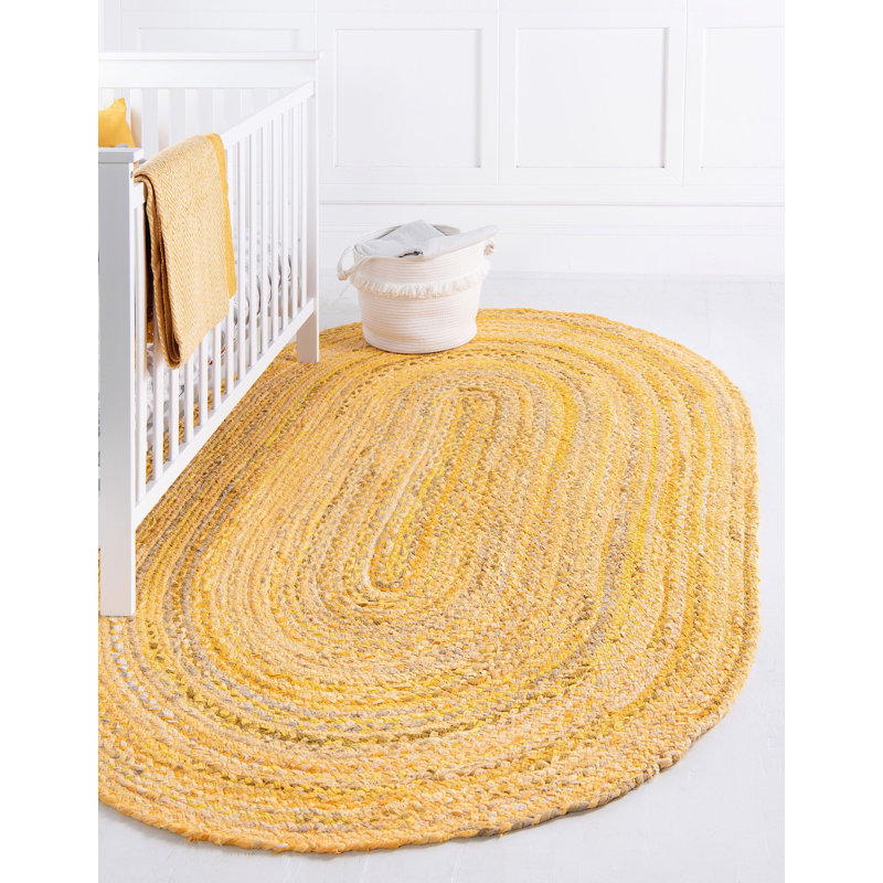 Branton Cotton Southwestern Indoor Rug, Oval 5' x 8'