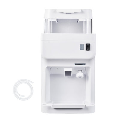 Commercial Electric Ice Shaver and Crusher Machine, 220 lbs/hr Capacity with 8L Ice Box, 350W Motor, Adjustable Fineness for Snow Cones and Parties, White