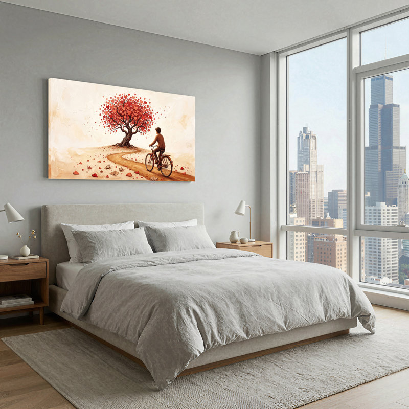 Art sur toile, arbre en forme de cœur, L 32 po x H 16 po