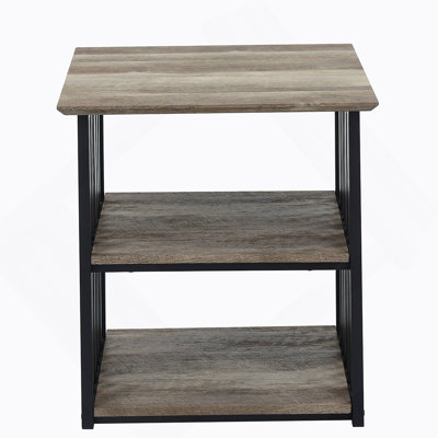 Antique Oak & Black Finish Nightstand