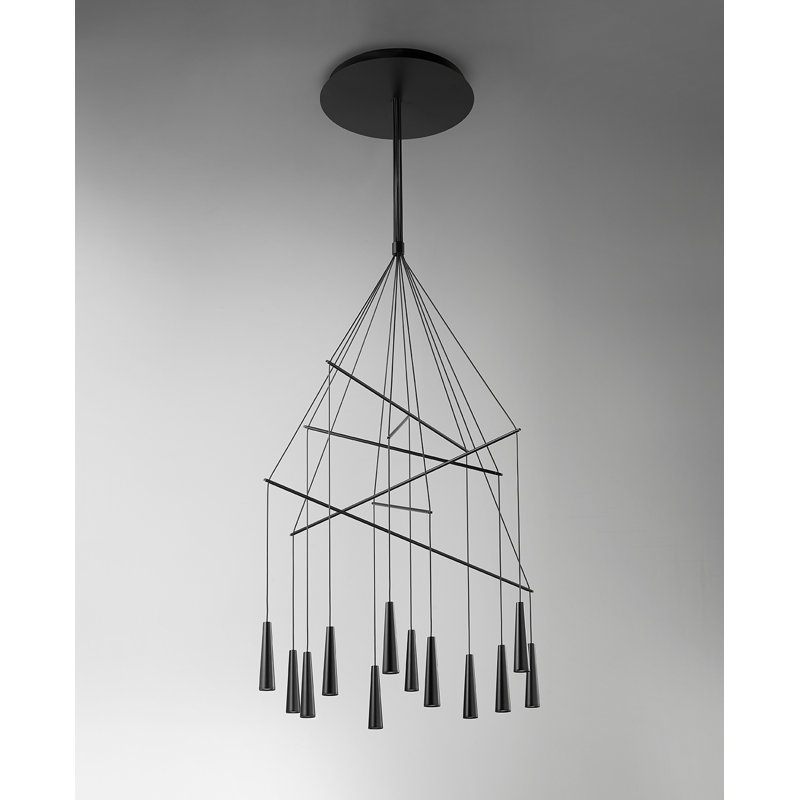 Luminaire suspendu conique à 12 lumières Mikado