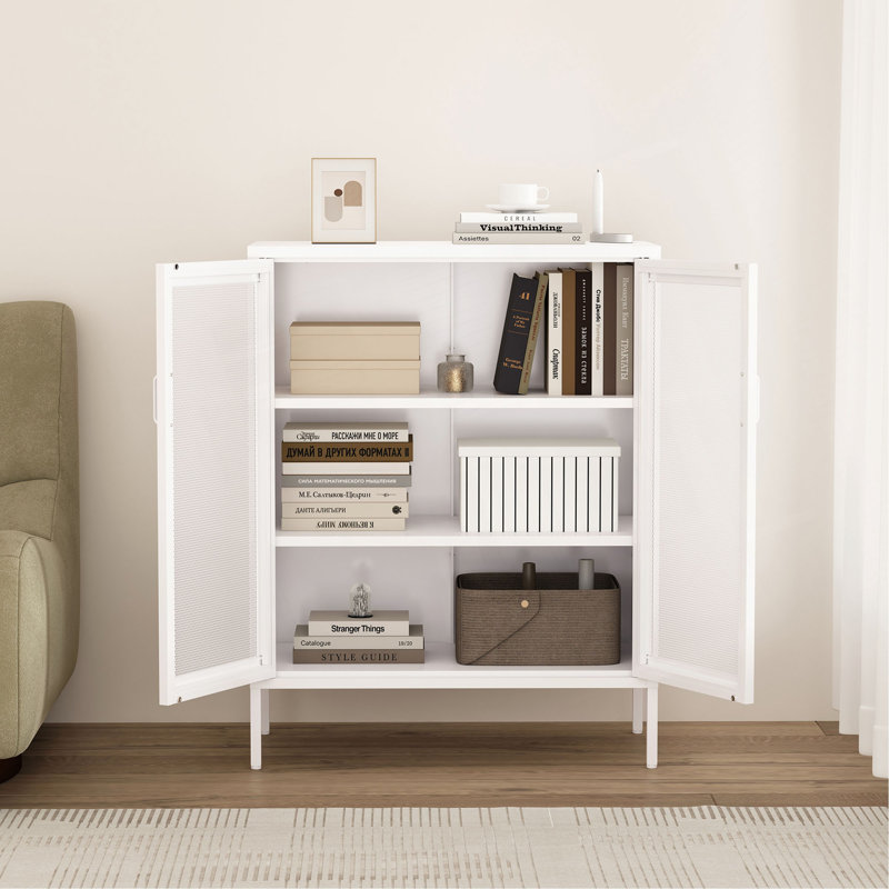 Amelia 32" Metal Accent Cabinet, White