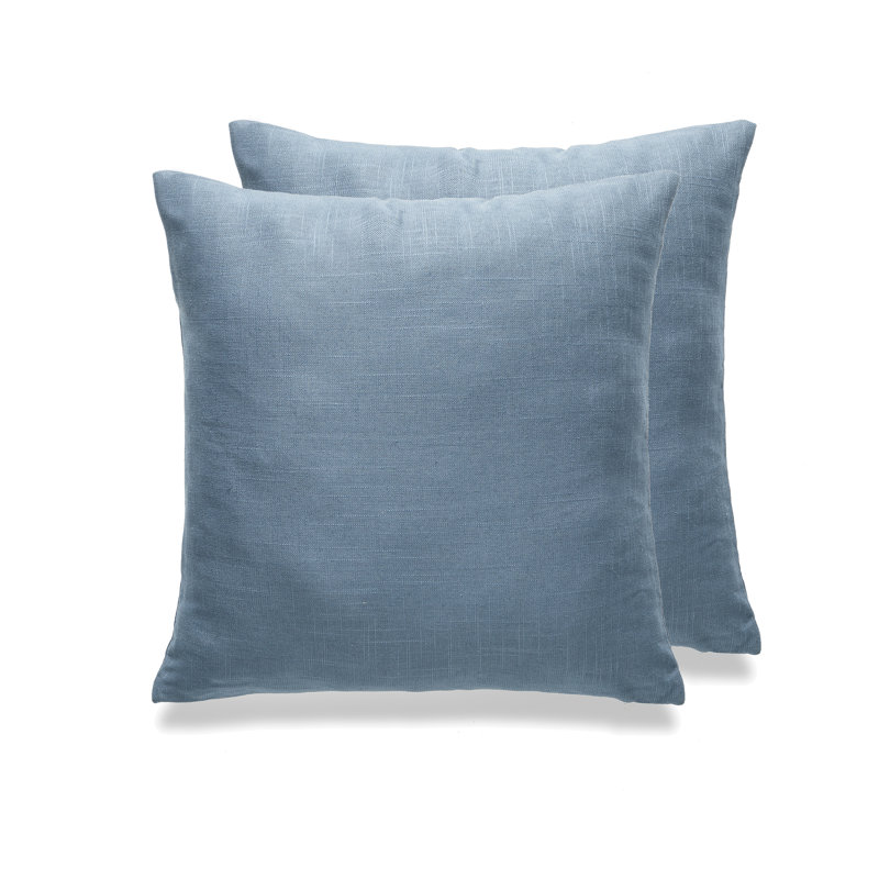  Housse de coussin carré et insert, Bleu, Housse de coussin seulement - sans coussin