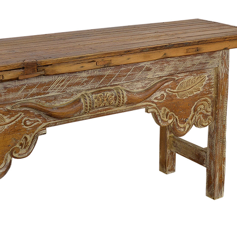 Solid Wood Hand Carved Console