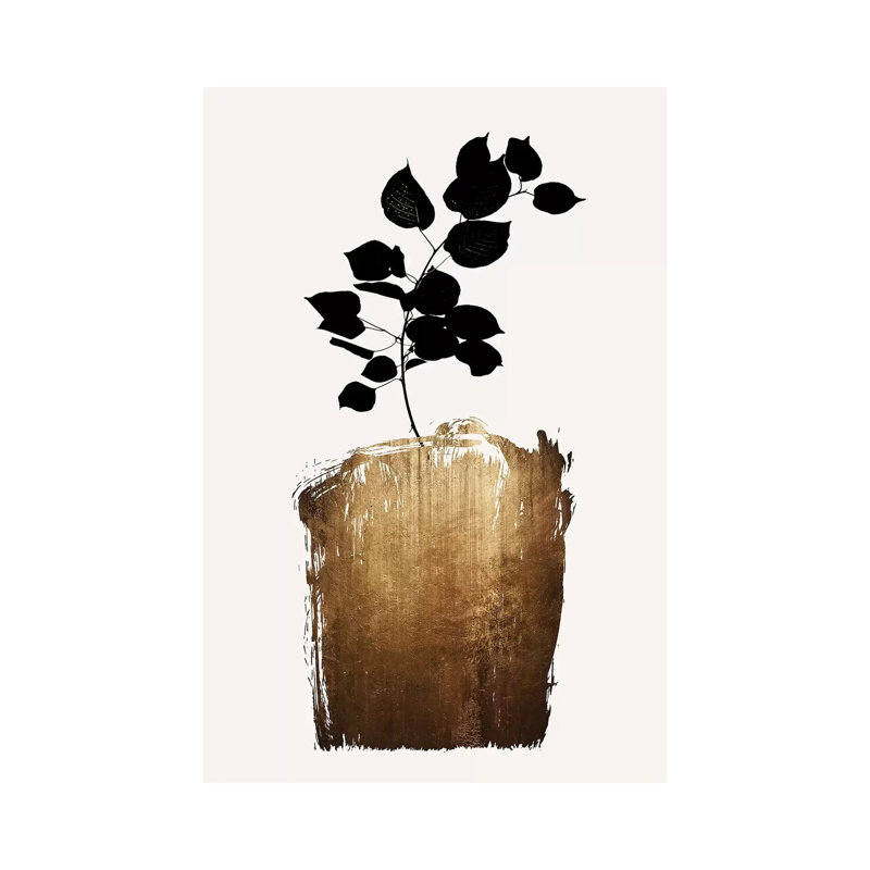 Scabiosa -Gold by Kubistika - Wrapped Canvas Print, 66.04 cm H x 45.72 cm W x 3.175 cm D