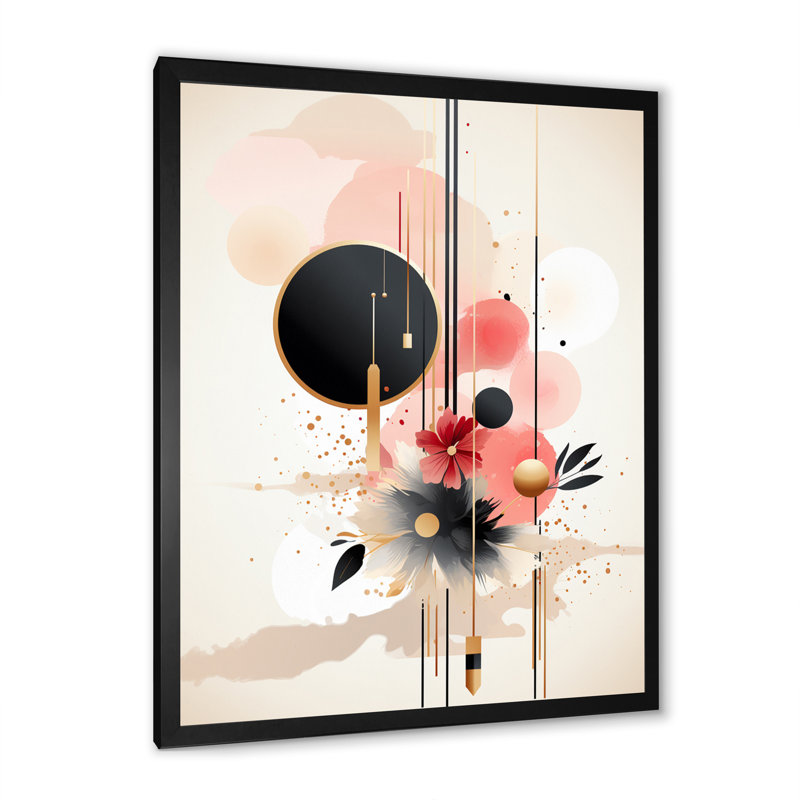 Art mural rétro sur toile de fleurs bohème rétro - autres plantes et fleurs, H 32 po x l 16 po x P 1 po, Cadre photo noir