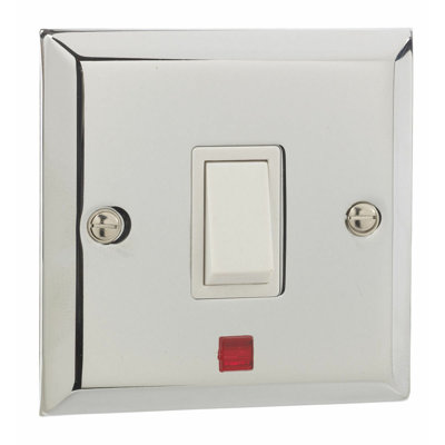 Chrome Single Toggle Light Switch with Neon Light