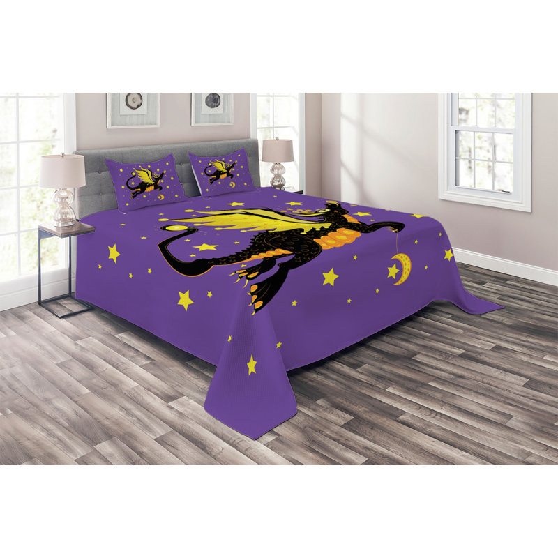 Dragon Coverlet, King Bedspread + 2 Shams