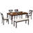 Deral 6 - Person Farmhouse Rectangular Solid Wood Dining Set With Bench, Brown/Black-119290991