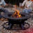 Round Charcoal Wood Burning Outdoor Cold-rolled Steel Fire Pit Table