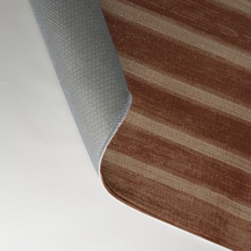 Tapis intérieur / extérieur brun HorizontalStripes, Rectangle 5 pi x 7 pi