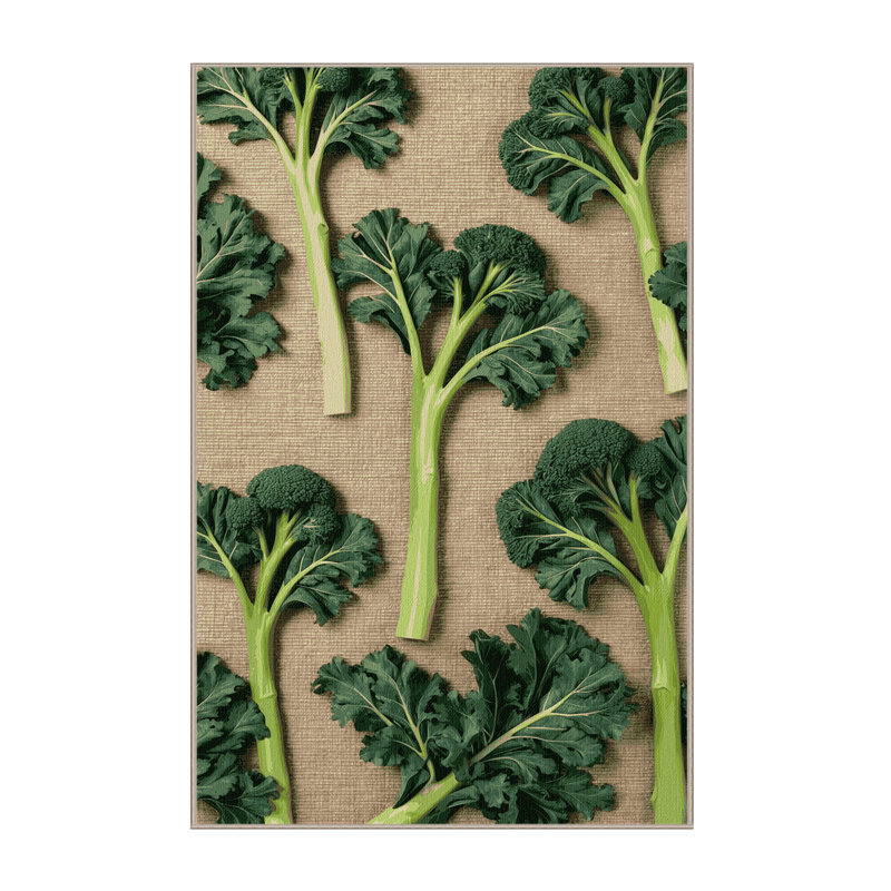  Tapis lavable avec légumes broccoli rabe, Rectangulaire 2 pi x 3 pi