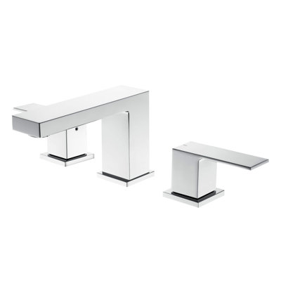 Cube Widespread 2-handle Bathroom Faucet with Drain Assembly
