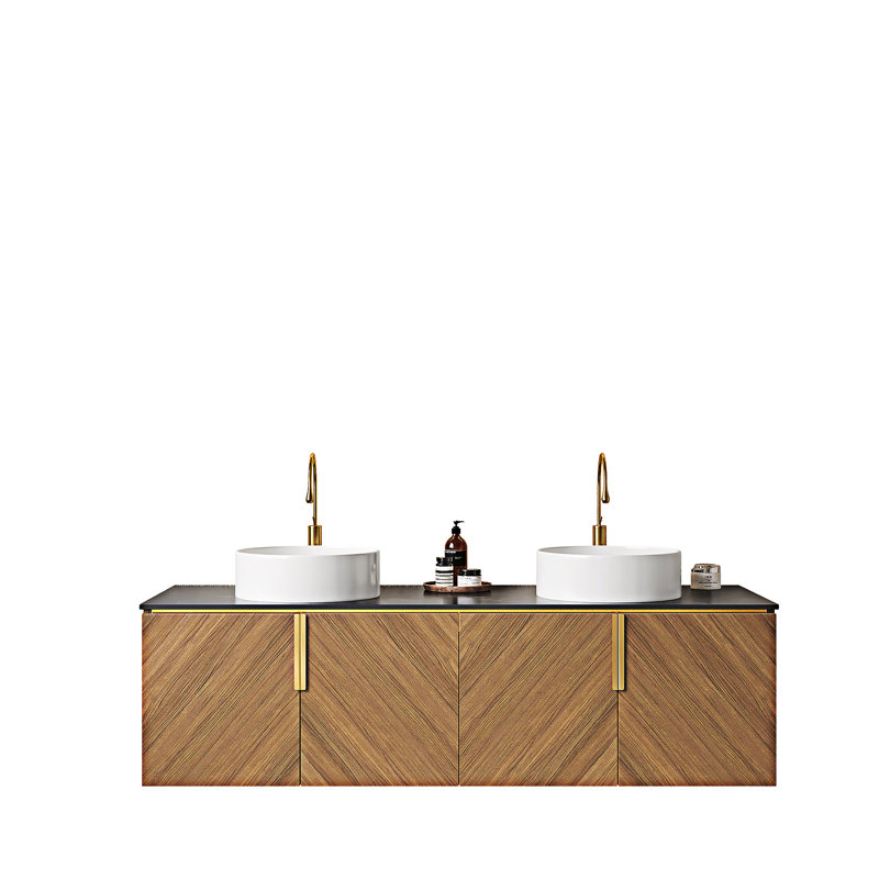Floating Wall-Mounted Bathroom Vanity With Sinks
