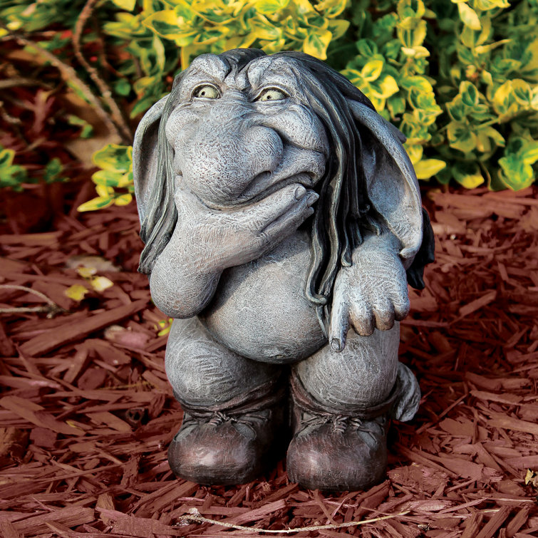 Pondering Sylvester, the Cynical Gnome Troll Statue