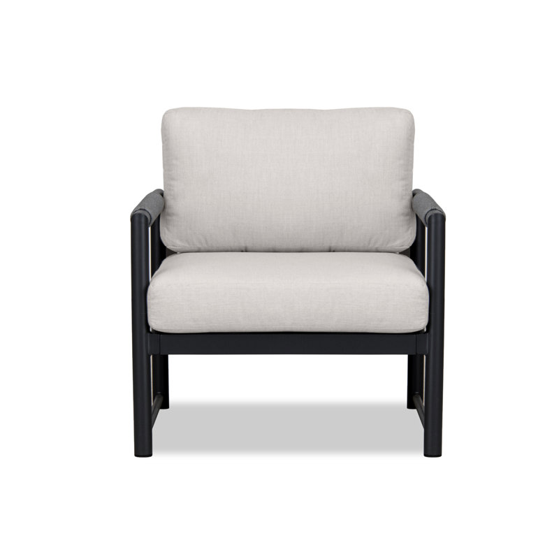 Méridienne pour l'extérieur Obaida, Noir, Argent coulé Sunbrella®