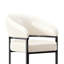 Tabouret de bar moderne de 26 po, base en similicuir blanc et métal noir, tabouret de bar à hauteur de comptoir.-133682348-133682350