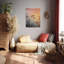 Bourdon au-dessus de fleurs de trèfle rose au coucher du soleil - Art mural sur toile tendue - Décoration de salon, de chambre à coucher ou de bureau-129950272