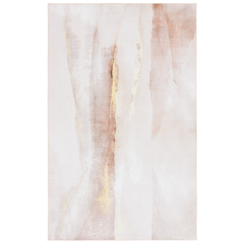 Bennita Area Rug In Beige / Gold, Rectangle 5" x 8"