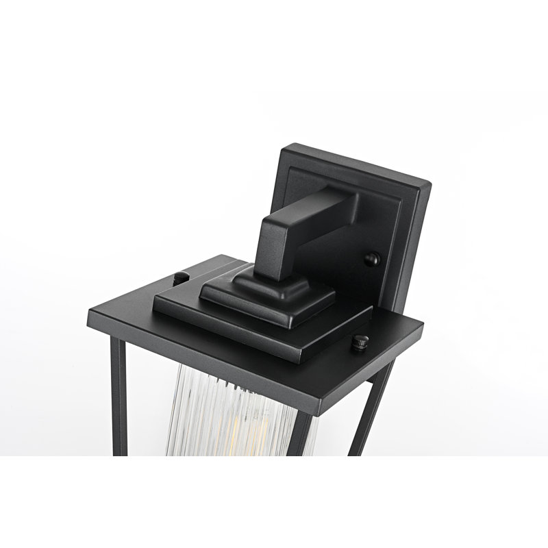 Musson Outdoor Wall Sconce in Black, 13" H x 6.5" W x 8" D