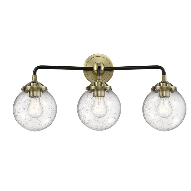 Clementina 3 - Light Dimmable Vanity Light, Black Antique Brass, Clear
