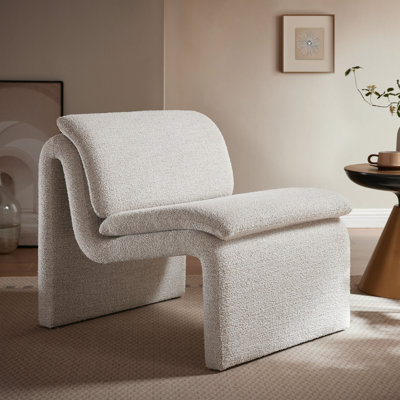 Fauteuil d'appoint rembourré sans accoudoirs Lume Boucle
