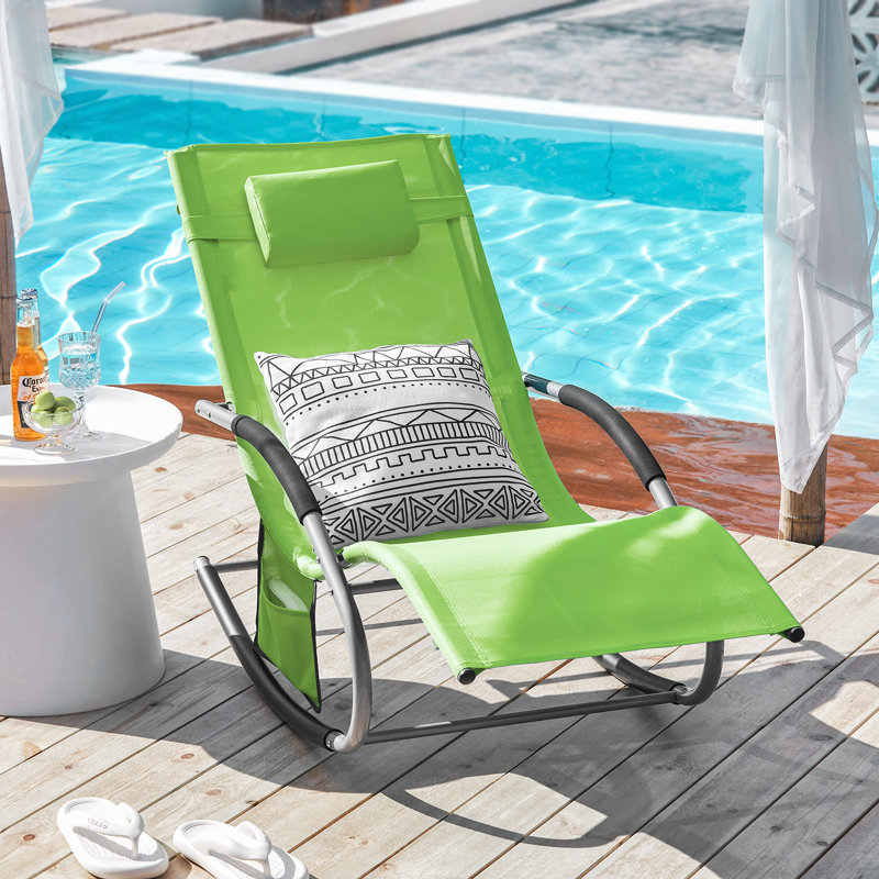 Hewit 145cm Long Single Chaise, Green