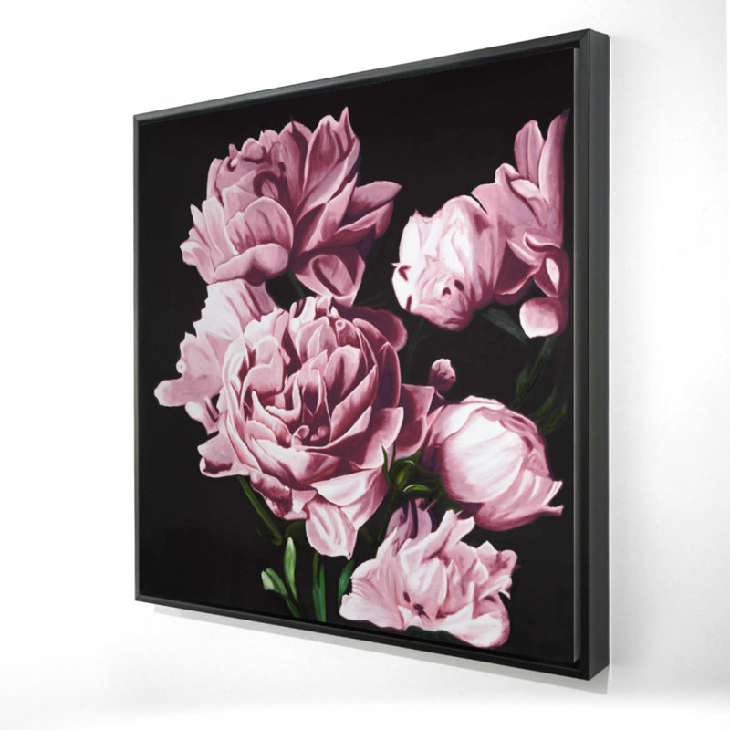 "Pivoines roses" sur toile