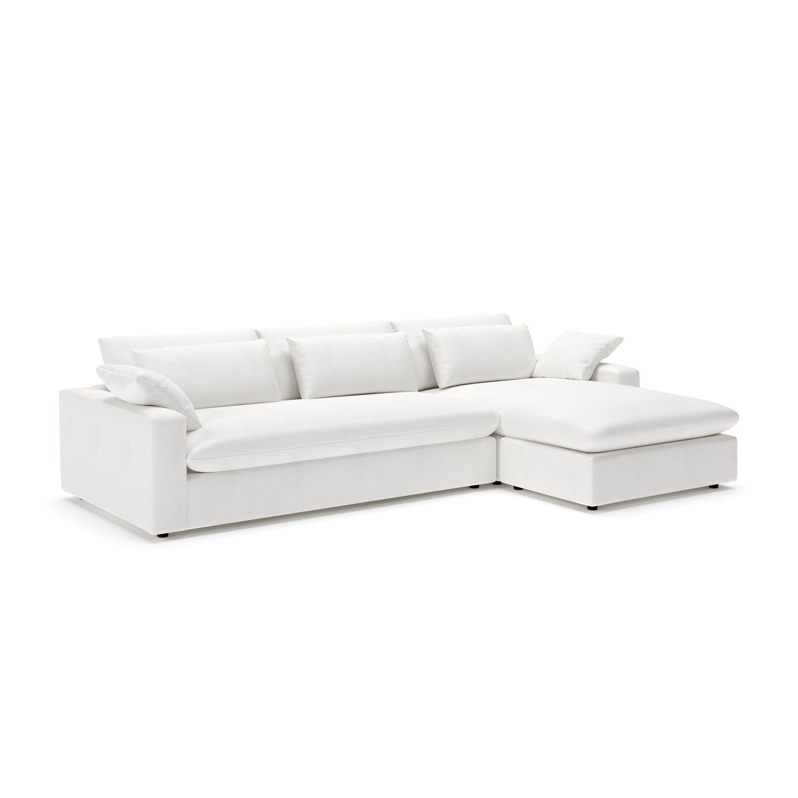 Remy Chaise Sectional, Classic Bleach White Twill, Right Hand Facing