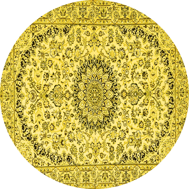 Mecke Washable Oriental Indoor Rug, Round 7'