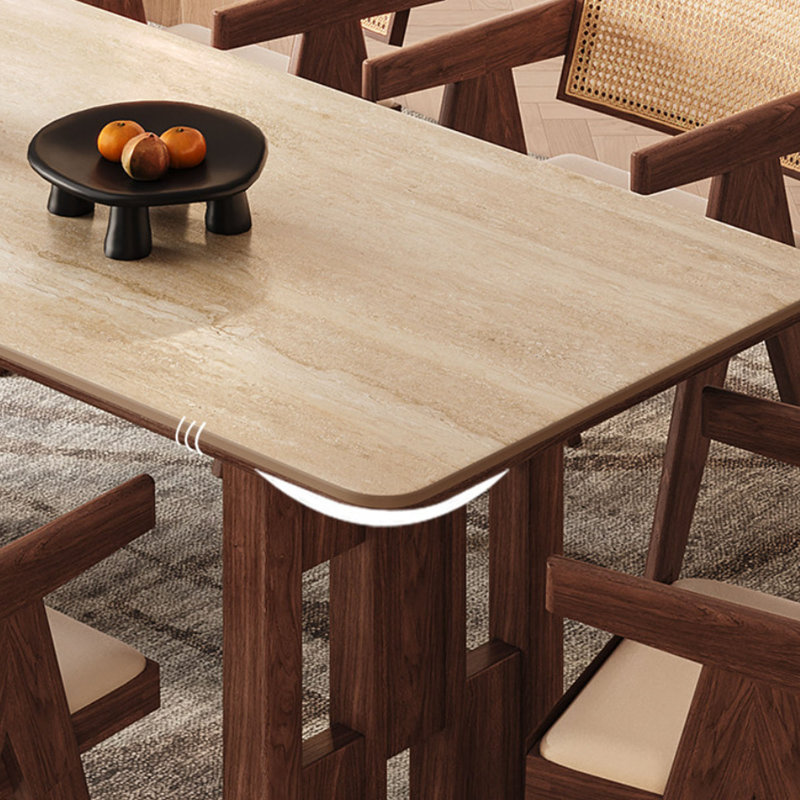 Table American Mid-Century en pierre frittée, 29.5" H x 70.9" W x 35.4" D, 7