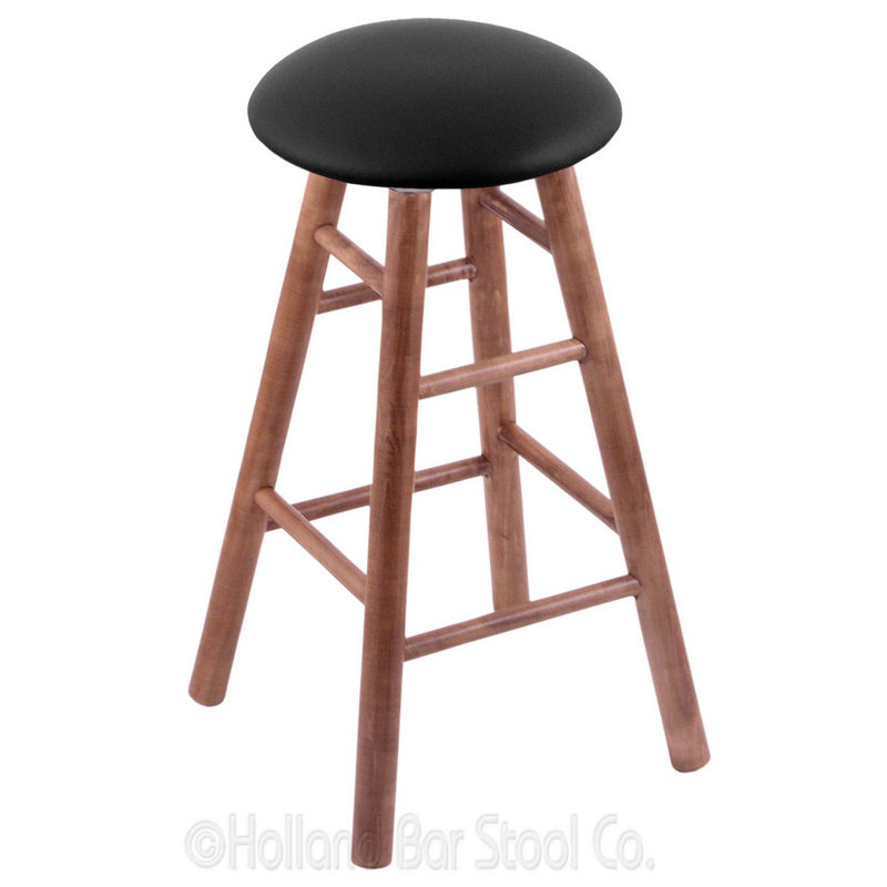 Tabouret de comptoir pivotant de 24 po, Érable moyen, Vinyle noir