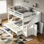 Lit simple superposé simple avec lit gigogne, tiroirs et garde-robe-254459773