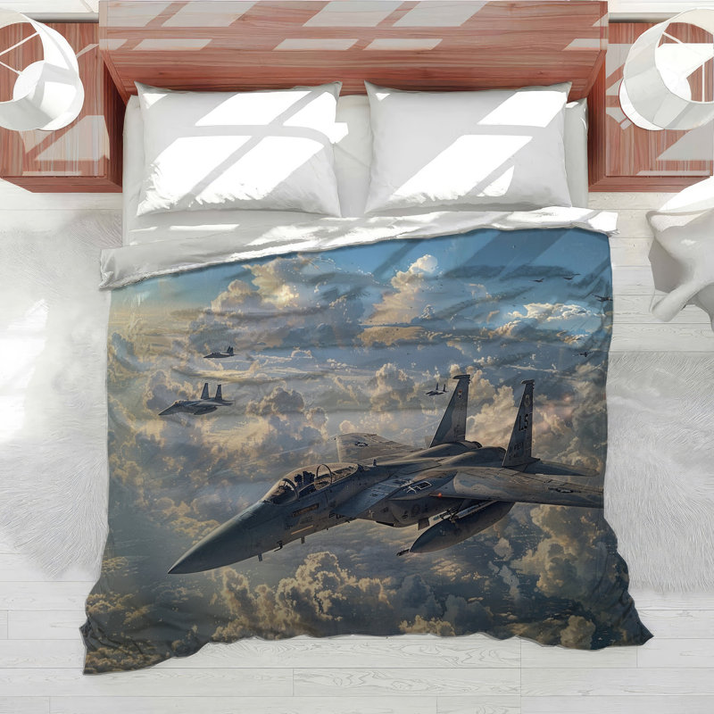 Fighter Jets Military Cotton Blend Comforter, Twin Comforter