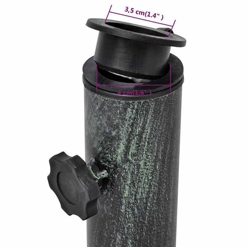 Base de parasol 19,8 livres pour fonte robuste de 1,4, 1,5 et 1,9 pouces, 12.6" H x 15.7" W x 15.7" D, Black, Round