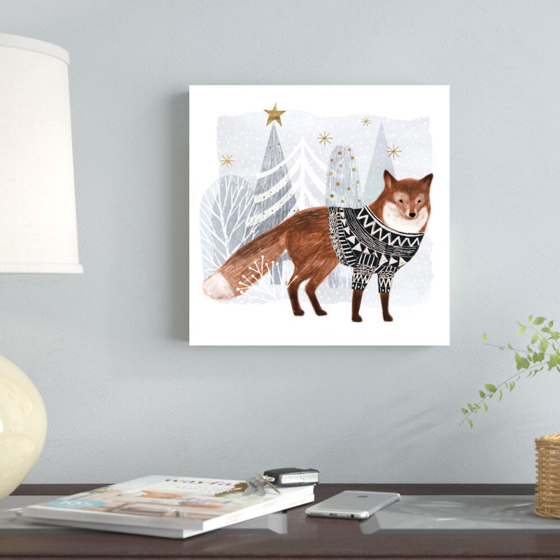 «Cozy Woodland Animal I» par Victoria Borges - impression sur toile tendue, H 12 po x l 12 po